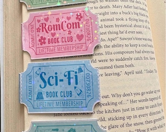 Marcadores de livros magnéticos por gênero literário | Presentes para amantes de livros | Marcadores holográficos | Leitor(a) aconchegante