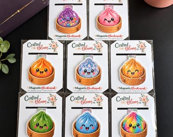 Marcador de Livro Magnético Kawaii em Formato de Bolinho, Bolinho com Glitter Arco-Íris, Presente Holográfico para Amantes de Livros, Presente Kawaii para Leitores