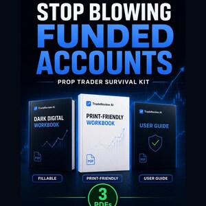 Prop Trading Journal | Overlevingspakket voor gefinancierde accounts | Invulbaar PDF-bestand voor risicomanagement in futures