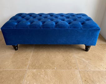 Handmade Chesterfield traditional footstool coffee table footrest