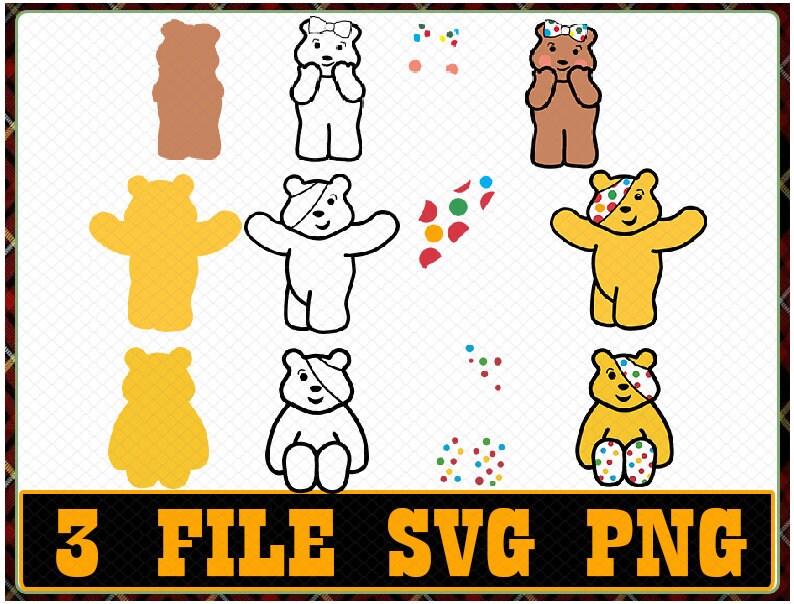 Pudsey Bear Svg Png Digital Download SVG PNG Children in - Etsy Canada