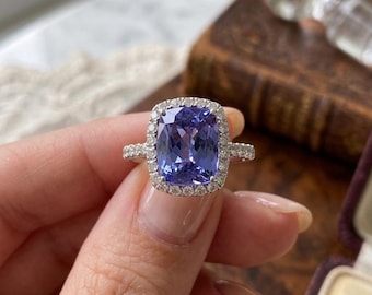 Lab Created Sapphire Silver Ring, Blue Sapphire Ring, 925 Sterling Silver Ring, September Birthstone Ring, Sapphire Engagement Ring, Gift