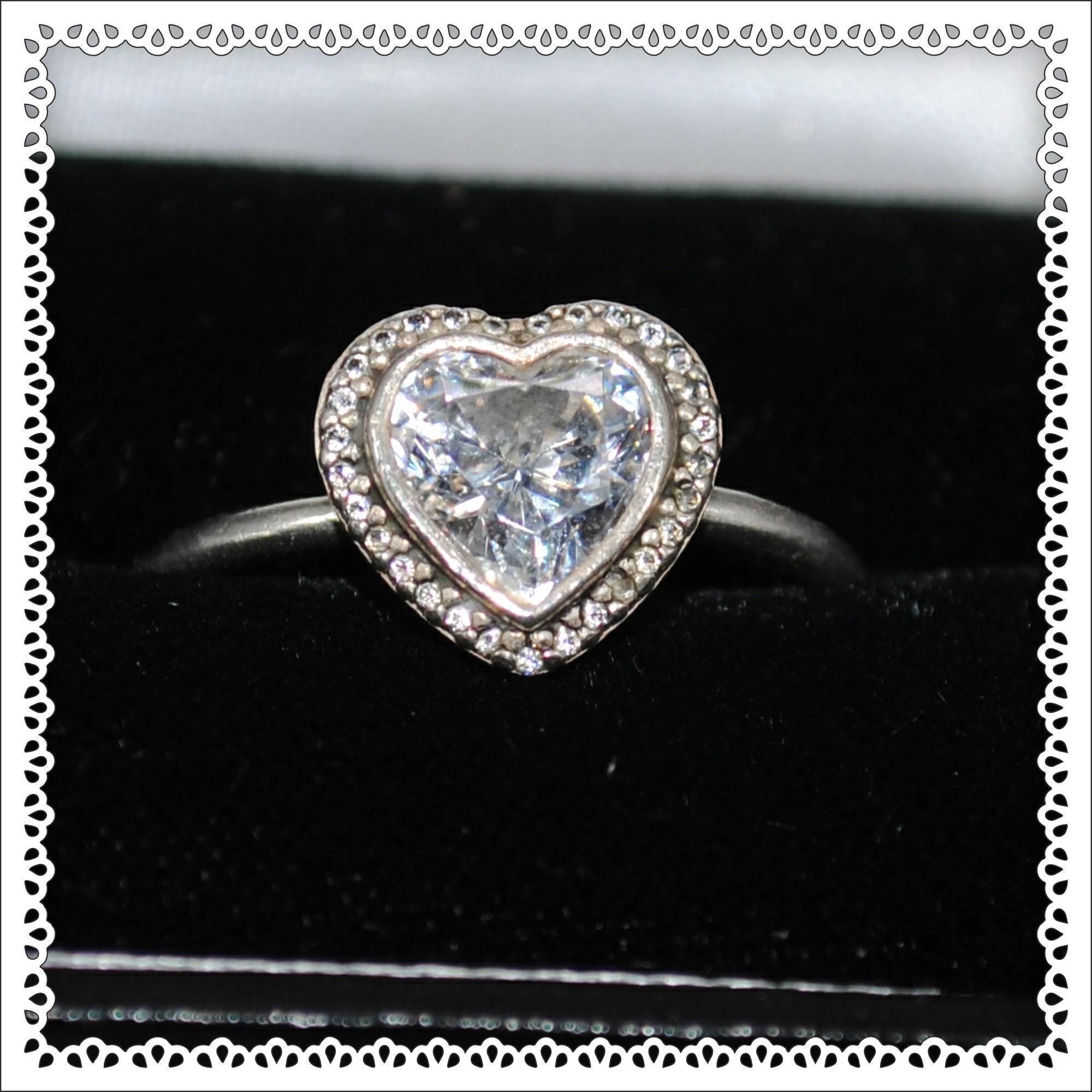 Pandora Ring Silver Ale 925 Rose Heart Halo Ring 190860 -  Finland