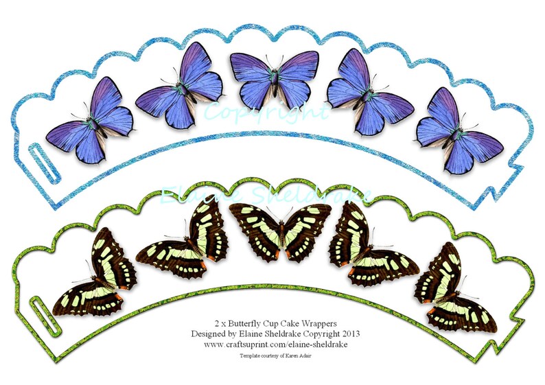 2 x Butterfly Cupcake Wrappers For You To Download & Print Etsy
