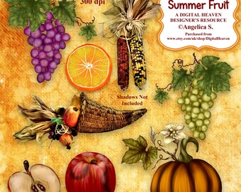 Summer Fruit Designer Resource CU4CU PU 300 dpi For Card Making, Scrap & Paper Crafts