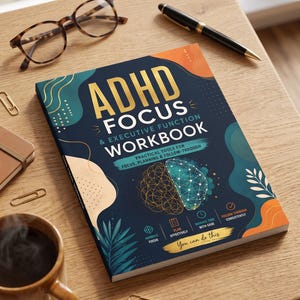 ADHD Focus Workbook, Executive Function Planner, Time Management & Productivity Worksheets