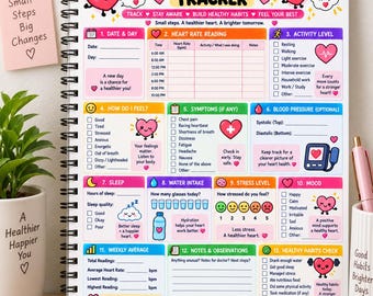 Heart Rate Tracker Printable, Pulse Log PDF, Daily Heart Rate Log, Blood Pressure & Heart Monitor Chart, Health Tracker Sheet