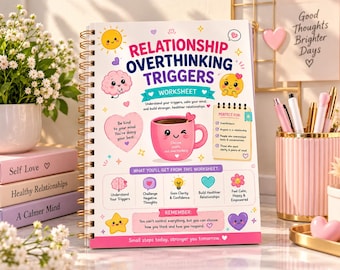 Werkblad voor piekeren over relaties, dagboek voor angsttriggers
