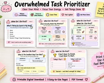 Dagelijkse planner voor ADHD, taakprioriteitsplanner (printbaar), prioriteitenlijst (direct te downloaden)
