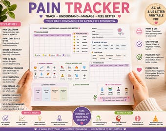 Printbaar pijndagboek | Dagelijkse registratie, triggers, verlichting (PDF-download)