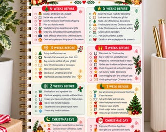 Christmas Checklist Printable | A4 Digital Planner | Canva Editable Template