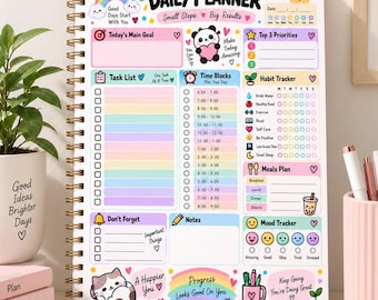 Kawaii roze dagplanning en takenlijst (pdf-download)