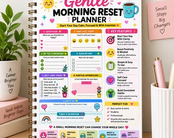 Printbare ochtendroutineplanner | Ochtendroutineplanner | Werkblad voor zelfzorg | Wellnessdagboek (digitale download)