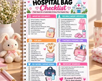 Printbare checklist voor de ziekenhuistas | Essentiële spullen voor moeder en baby (PDF-download)