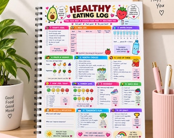 Healthy Eating Log Printable | Daily Food & Nutrition Tracker | Wellness Meal Journal AND Habit Planner