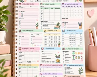 Digitale planner zonder datum | A4-printbare organizer (PDF-download)