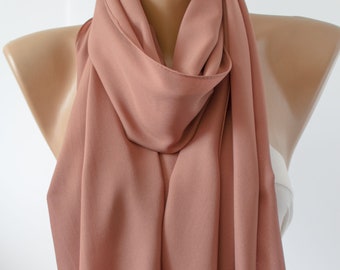 Brown Scarf, Mocha Scarf, Spring Scarf  Chiffon scarf, Summer Scarf Light Brown Scarf Shawl Scarf Women Accessories for her for mom
