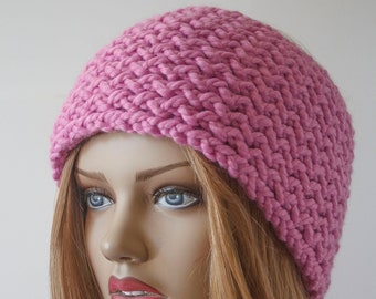 Candy pink headband  knit headband earwarmer headwrap Wide hedband Winter headband hairband Gift for Her Free Shipping  Women Accessories