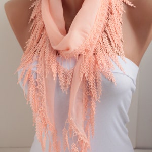 Salmon Spring Summer Coral Scarf Lace Scarf Cotton Scarf Cotton Scarf Fashion Women Accessories Mother's Day Gift For Her for Mom DIDUCI image 4