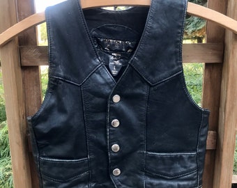 harley davidson distressed leather vest