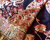 Pashmina Reversible Shawl Fringed Wrap Red Black Orange Shimmering Gold Colors, BOHO