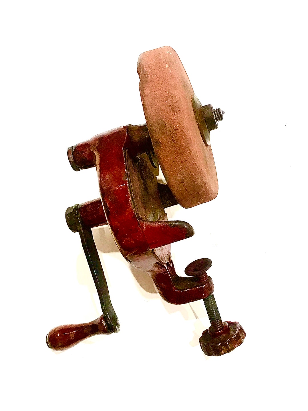 Antique HAND CRANK Grinder/sharpener Red Farmhouse Tool Etsy