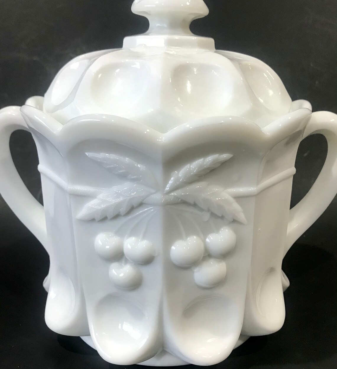 Vintage Westmoreland 1960's Milk Glass Cookie Biscuit Jar Etsy