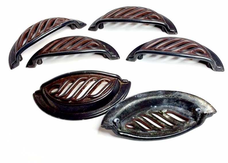Set of 6 Craftsman Style Drawer Pull Antique Bronze Tone Open Etsy