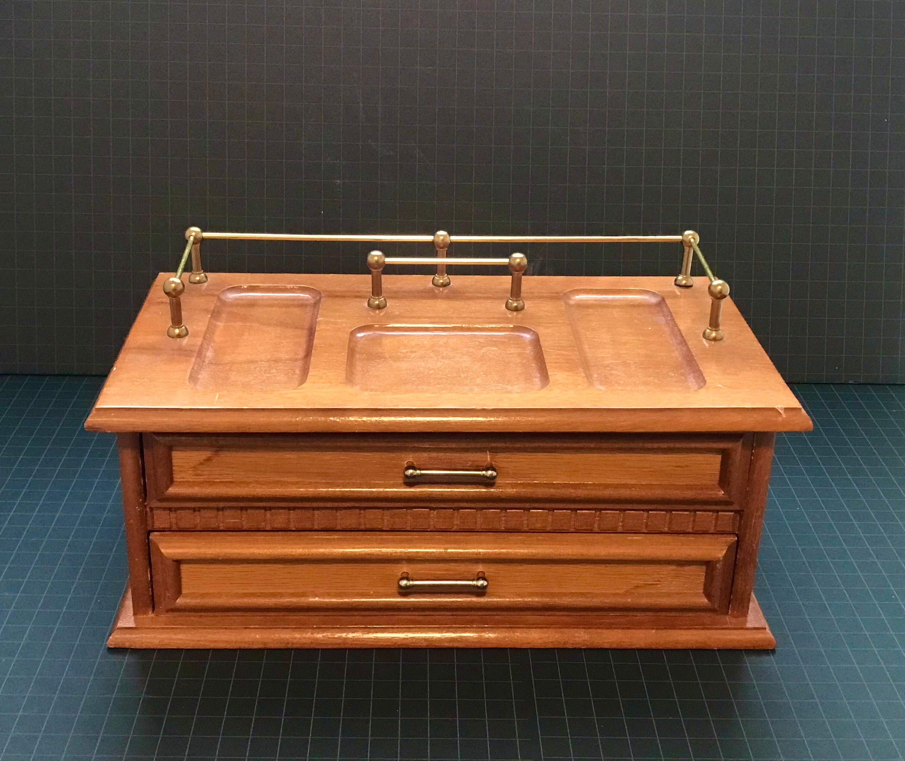 Vintage Mens Wood Vanity/valet Jewelry Tray/box MidCentury 6X12