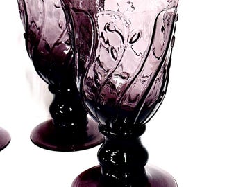 Copa de agua STUDIO NOVA de cristalería amatista, modelo Provence Garden, 2003, descatalogada, juego de 4, 295 ml (10 oz).