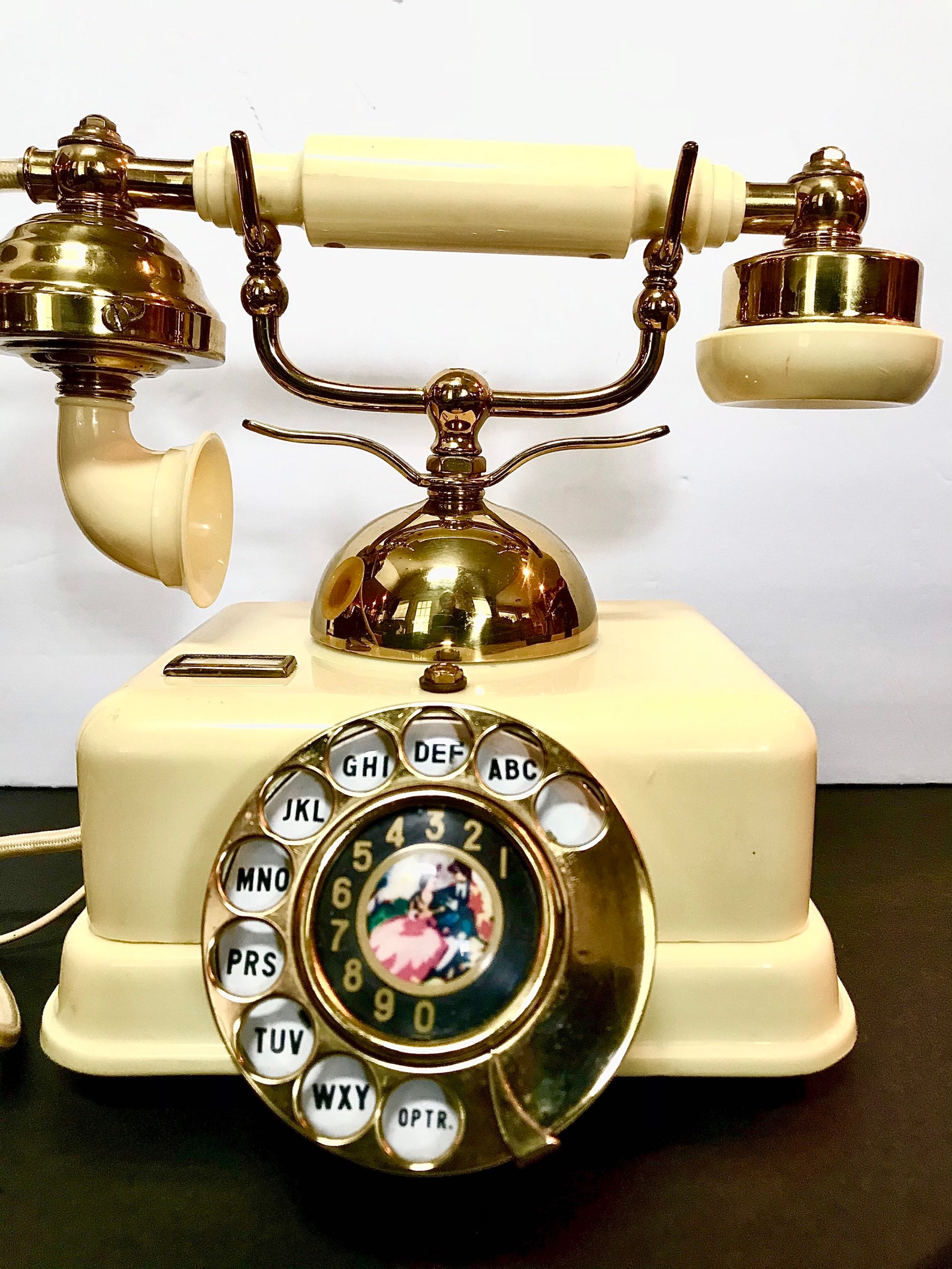 French Style Rotary Dial Telephone Yellow Paris Apartment Etsy