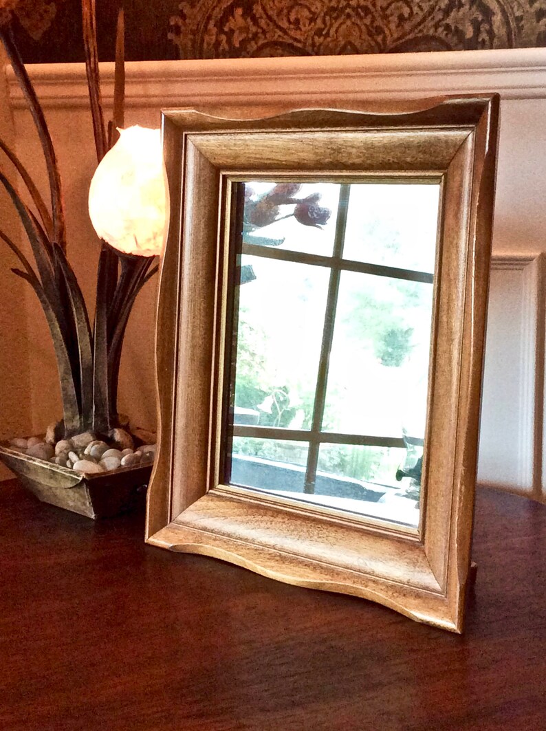 Vintage Countertop Mirror Carved Hardwood Self Easel French Etsy