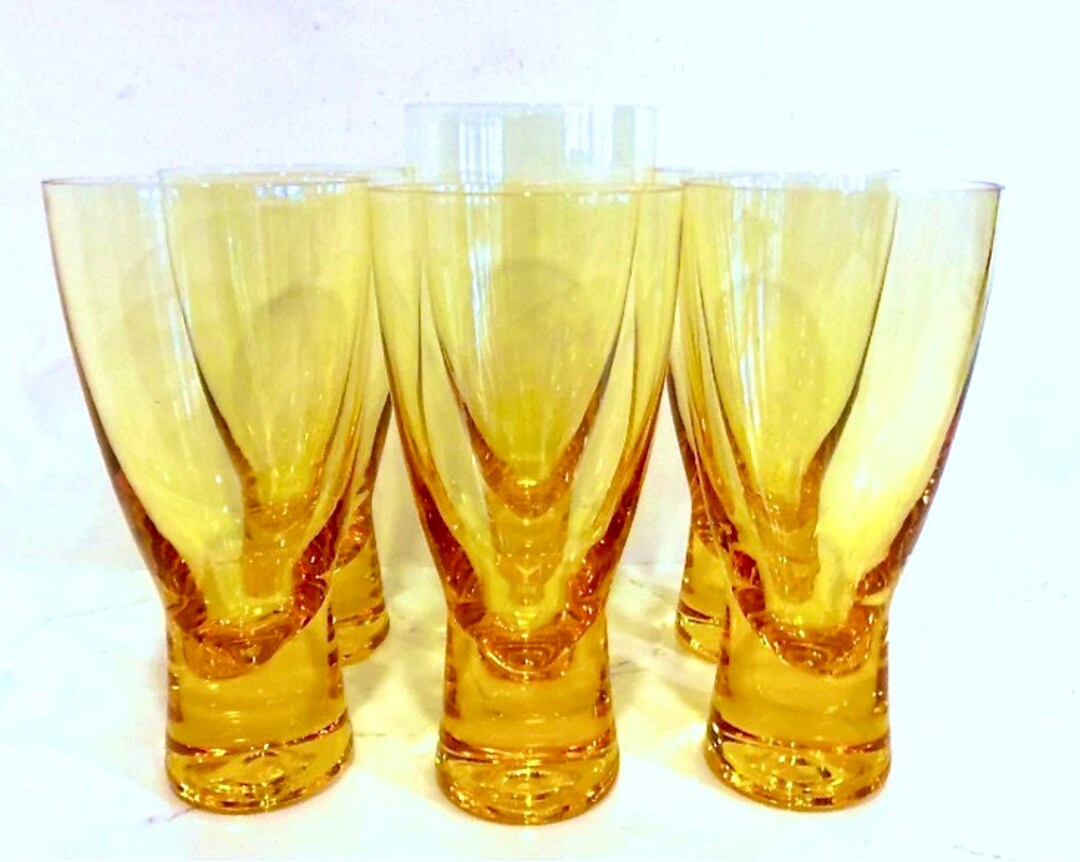 Italian Crystal Glasses 6pc Set With Solid Bullet Base Unique - Etsy