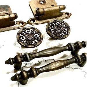 Vintage Amerock Hardware Lot: Bronze Cabinet Pulls, Knobs, Hinges