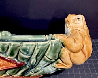 Vintage Majolica-Like Lucky Toad Planter – Bonzai & Succulent Bowl