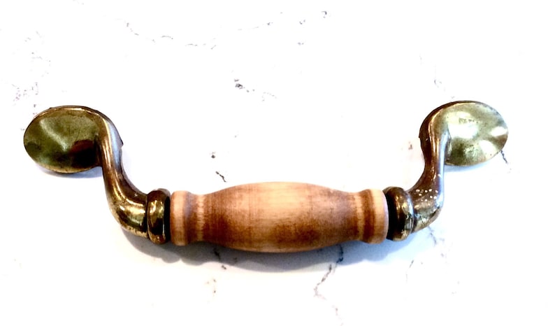 Set Of 12 Carved Wood And Bronze Drawer Pull Handles Vintage Etsy