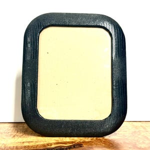 Vintage Black Leather-Look Snake Skin 7x9” Picture Frame Rounded Corners, Portrait or Landscape