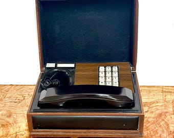 DECO-TEL Telephone in Stowaway Box Executive Push Button Land-Line  - UNTESTED