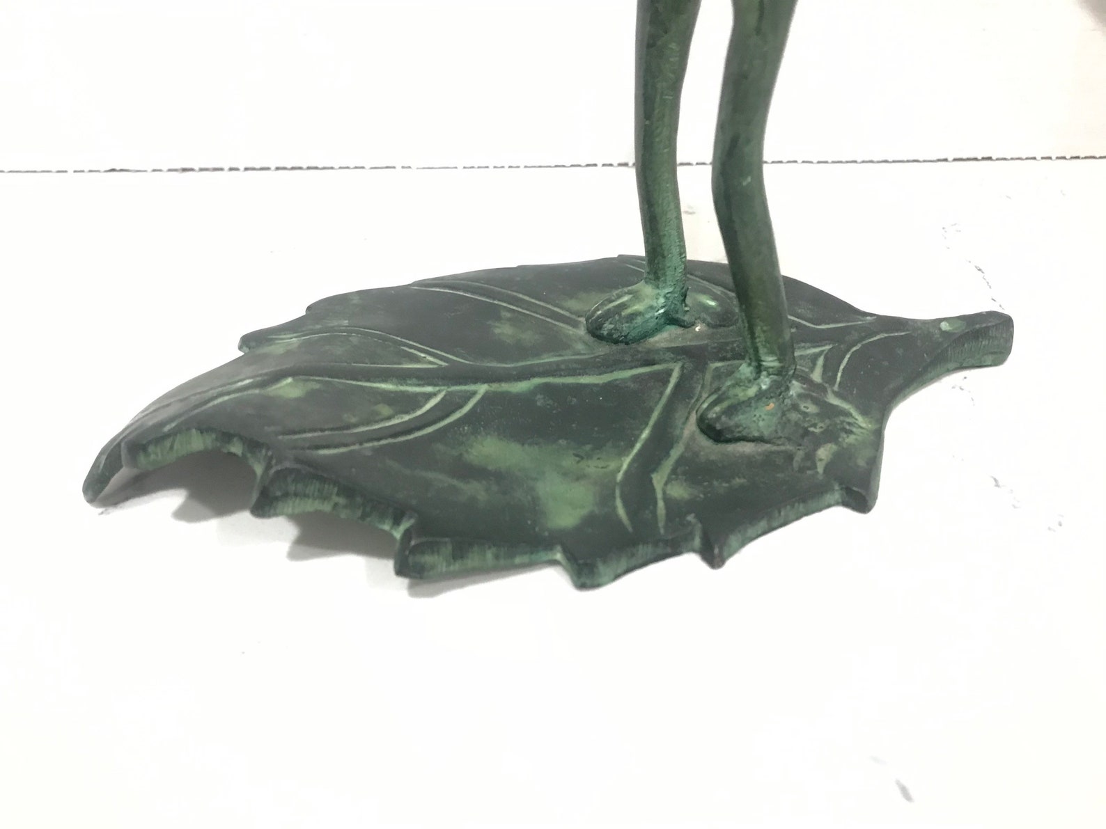 Tall Standing Frog Candlestick Holder on Leaf 12in Cast Metal Etsy