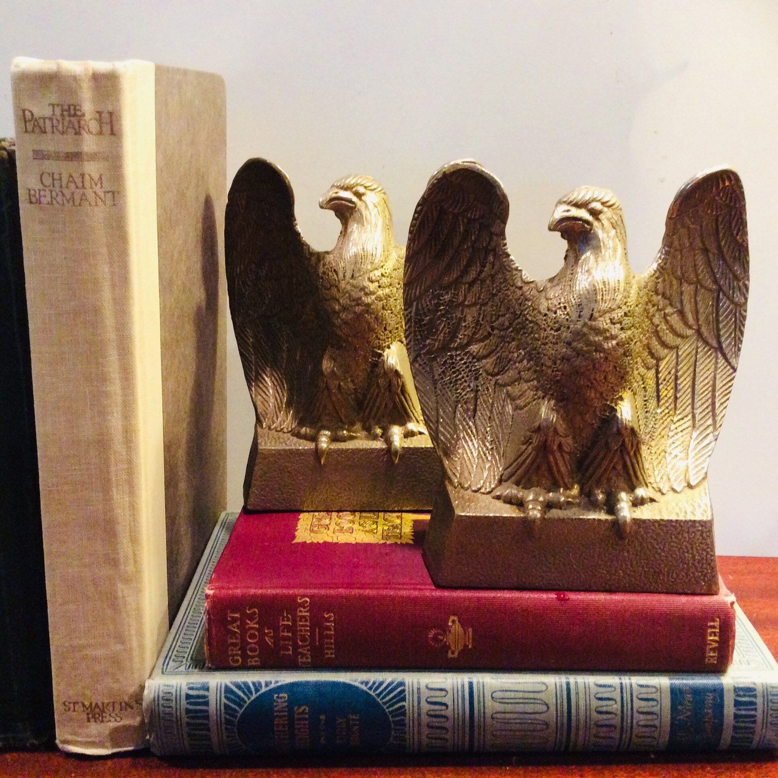 Vintage Brass Eagle Bookends Figural Brass American Eagle Etsy