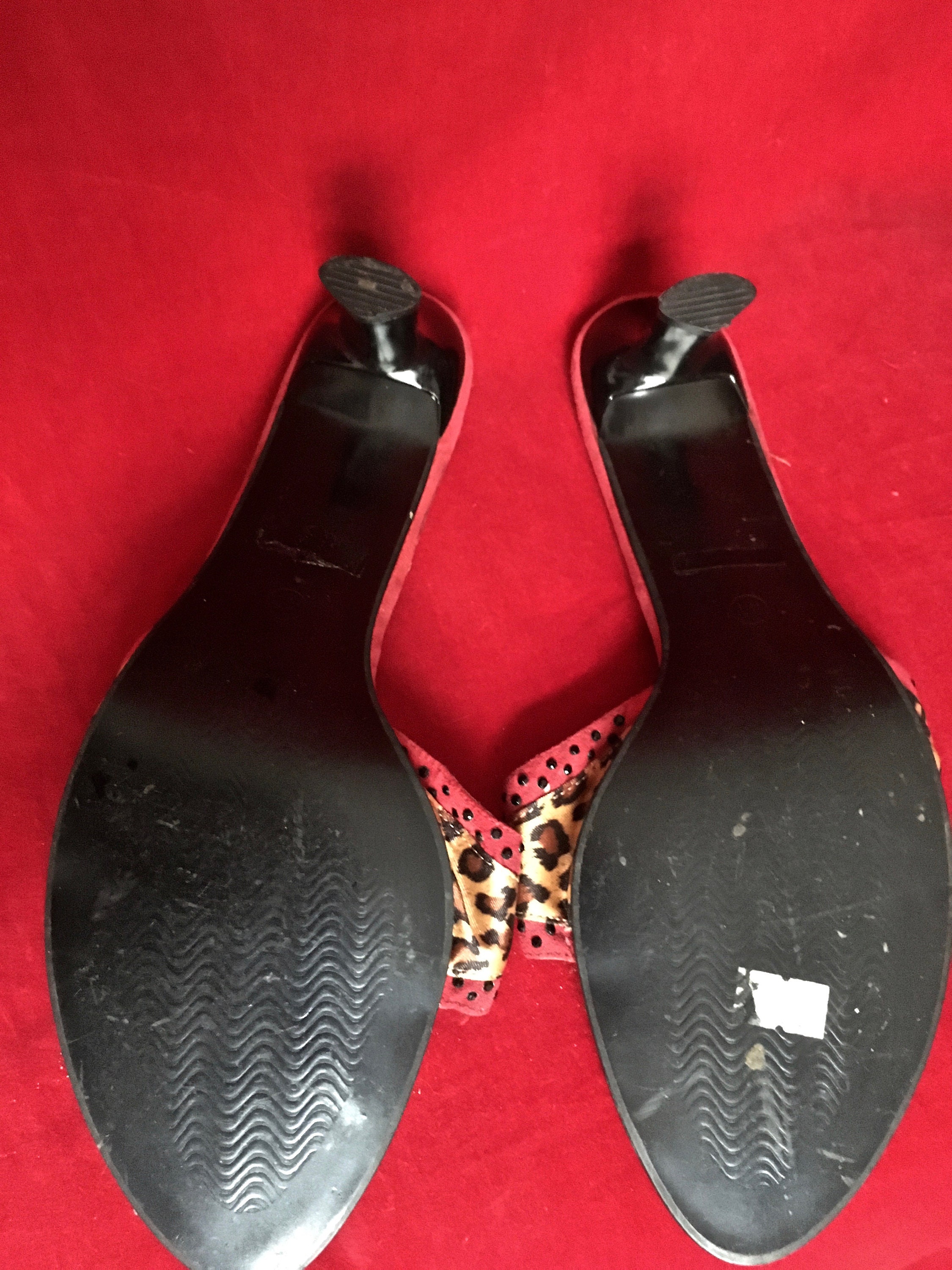 leopard slip on mules