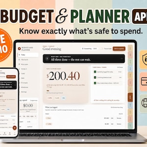 ADHD-budgetplanerare-app | Lugn lönespårare, räknings- och skuldhanterare (digital nedladdning)