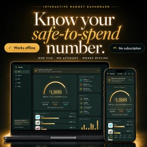 Paycheck Budget Planner, Biweekly Budget Dashboard | Bill Tracker & Debt Payoff | Payday, No Subscription | Digital Download
