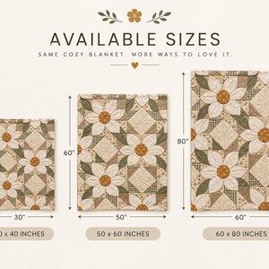 Vintage Daisy Floral Velveteen Throw, Cottagecore Patchwork Blanket (30"x40") Bild 3