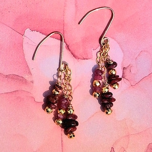 Ruby Rocks Earrings in 14k gold filled elements