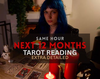 Next 12 Months Tarot Reading Same Hour, Future Predictions, Love Career Money, 4 Card Personalized PDF | The Year Ahead