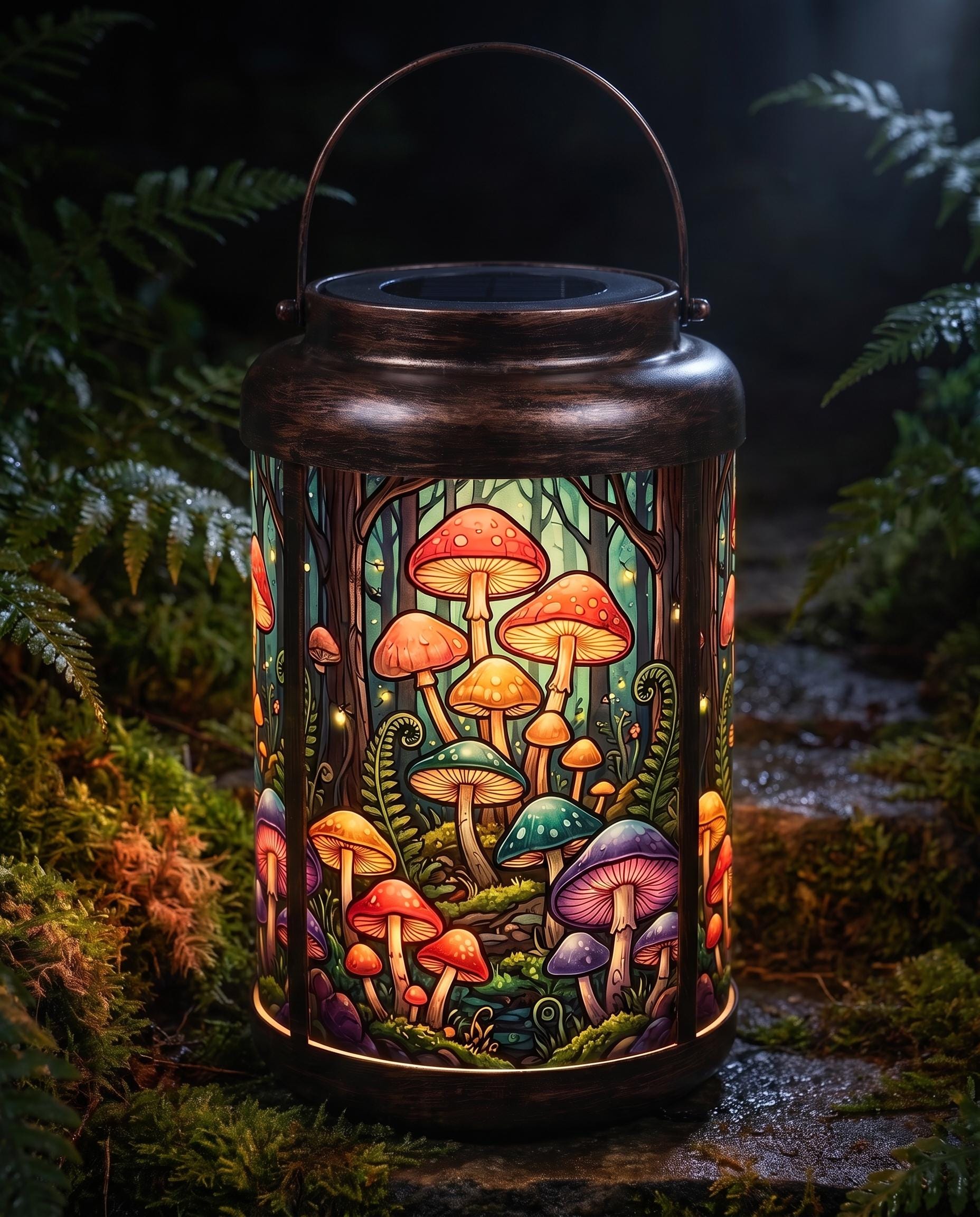 Glass Solar Light Mushrooms - Etsy