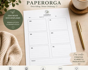 Weekly Planner PDF | A4 Printable Weekly Planner | Digital Download | Printable Weekly Planner | Minimalist Weekly Planner