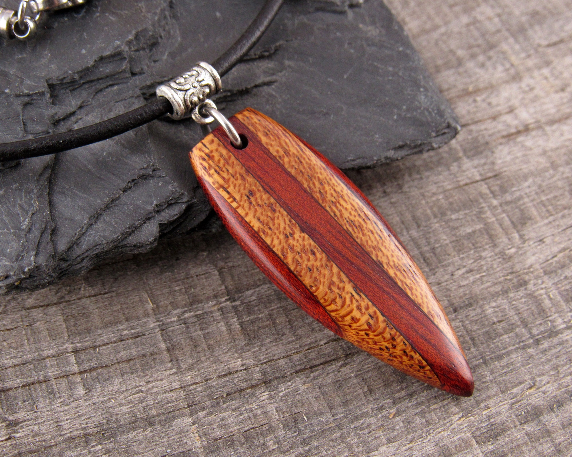 Mini Surfboard Halskette Holz Surfbrett Anhänger mit Leder | Etsy