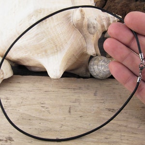 Natural 2mm Leather Necklace Cord, Simple Necklace With Optional Bail Bead, 2mm Black leather Cord Or Color, Stainless Steel Lobster Clasp image 4